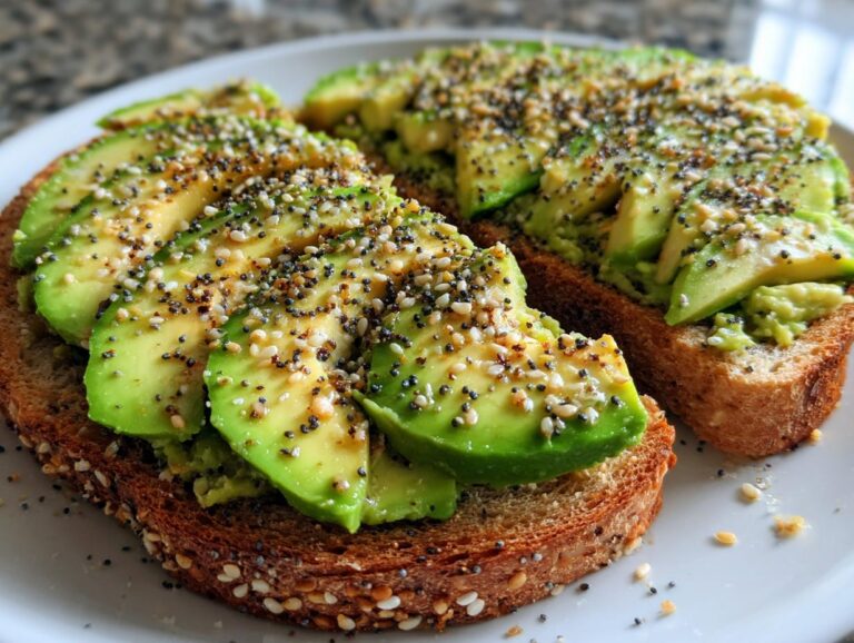 Loaded Avocado Toast with Everything Bagel Seasoning