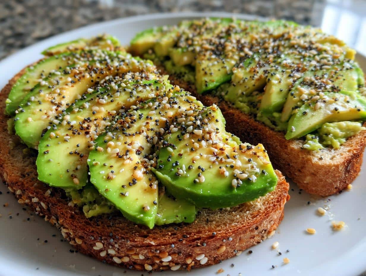 Loaded Avocado Toast with Everything Bagel Seasoning