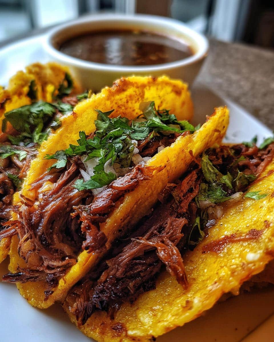 Birria Tacos (from slow-cooked beef) - detail 2