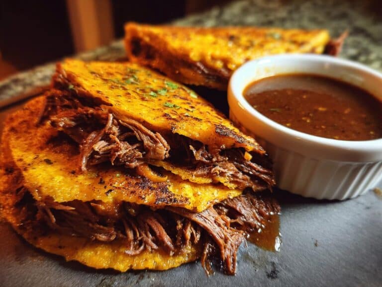 Birria Tacos (from slow-cooked beef)