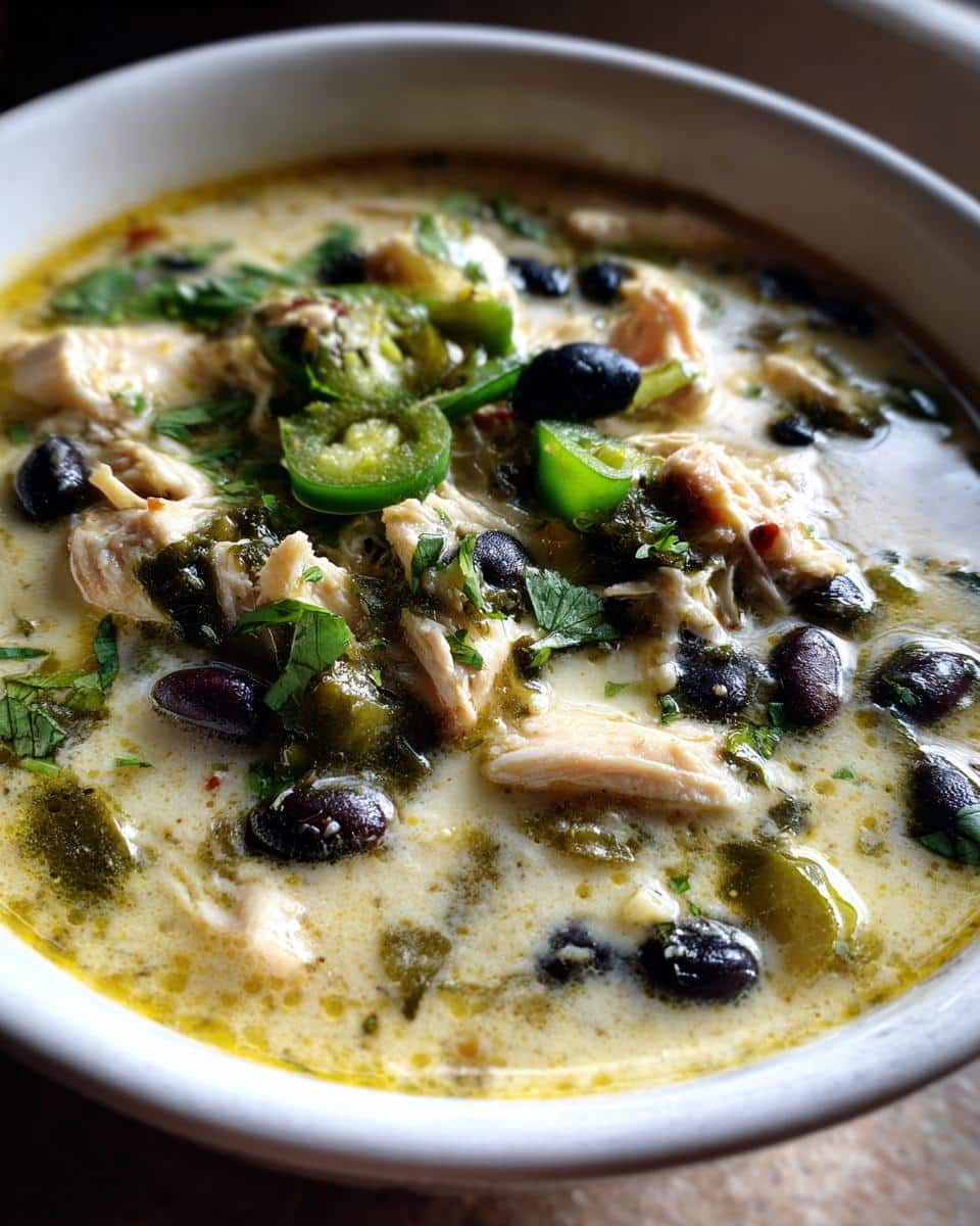 Creamy Chicken Poblano Soup with Black Beans - detail 1