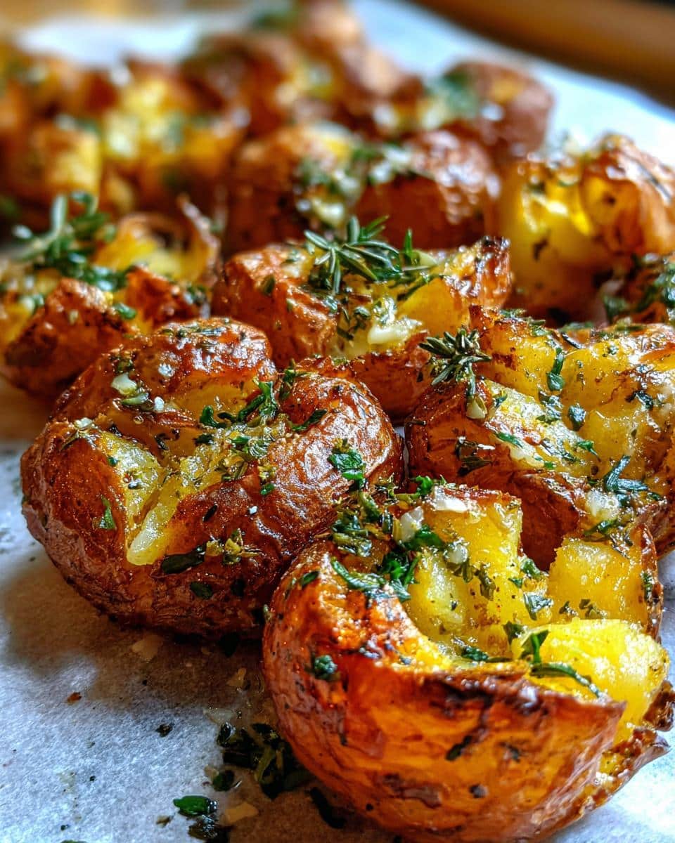 Crispy Smashed Potatoes with Herbs - detail 1