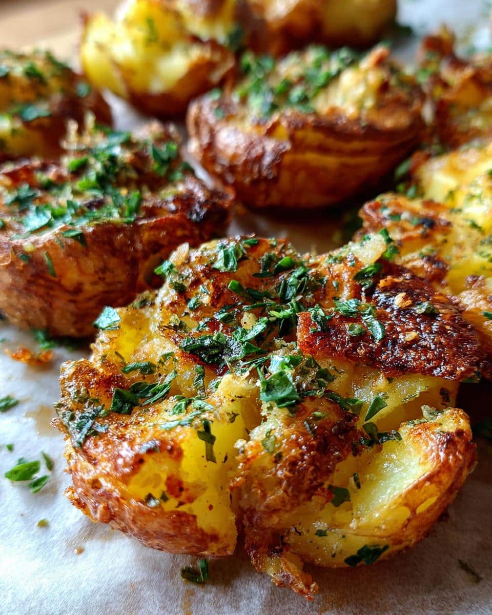 Crispy Smashed Potatoes with Herbs - detail 2