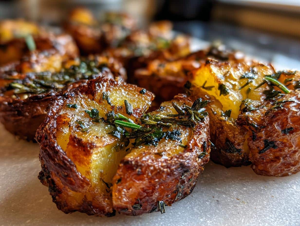 Crispy Smashed Potatoes with Herbs