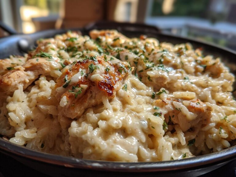Easy Creamy Chicken and Rice Skillet