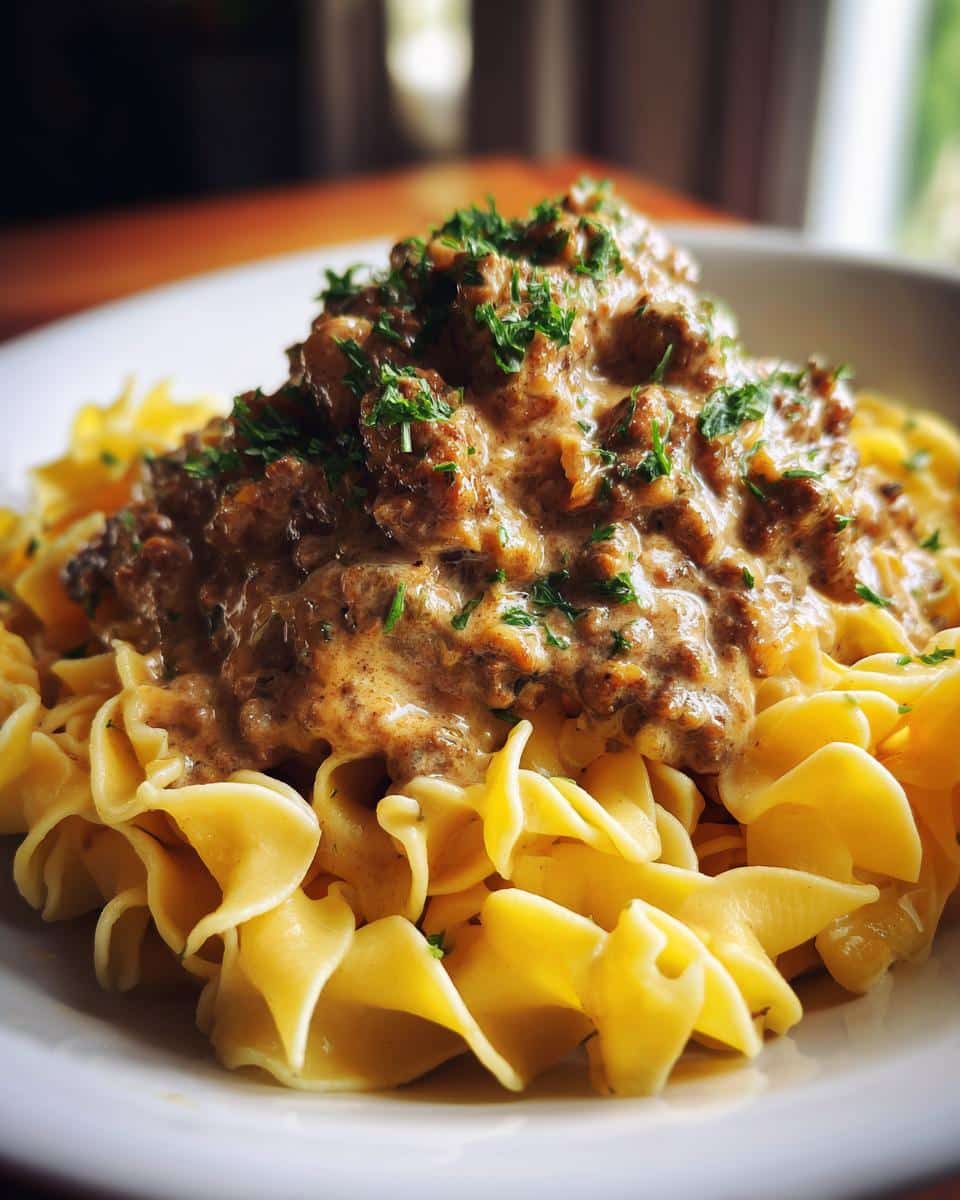 Easy Hamburger Stroganoff with Egg Noodles - detail 1