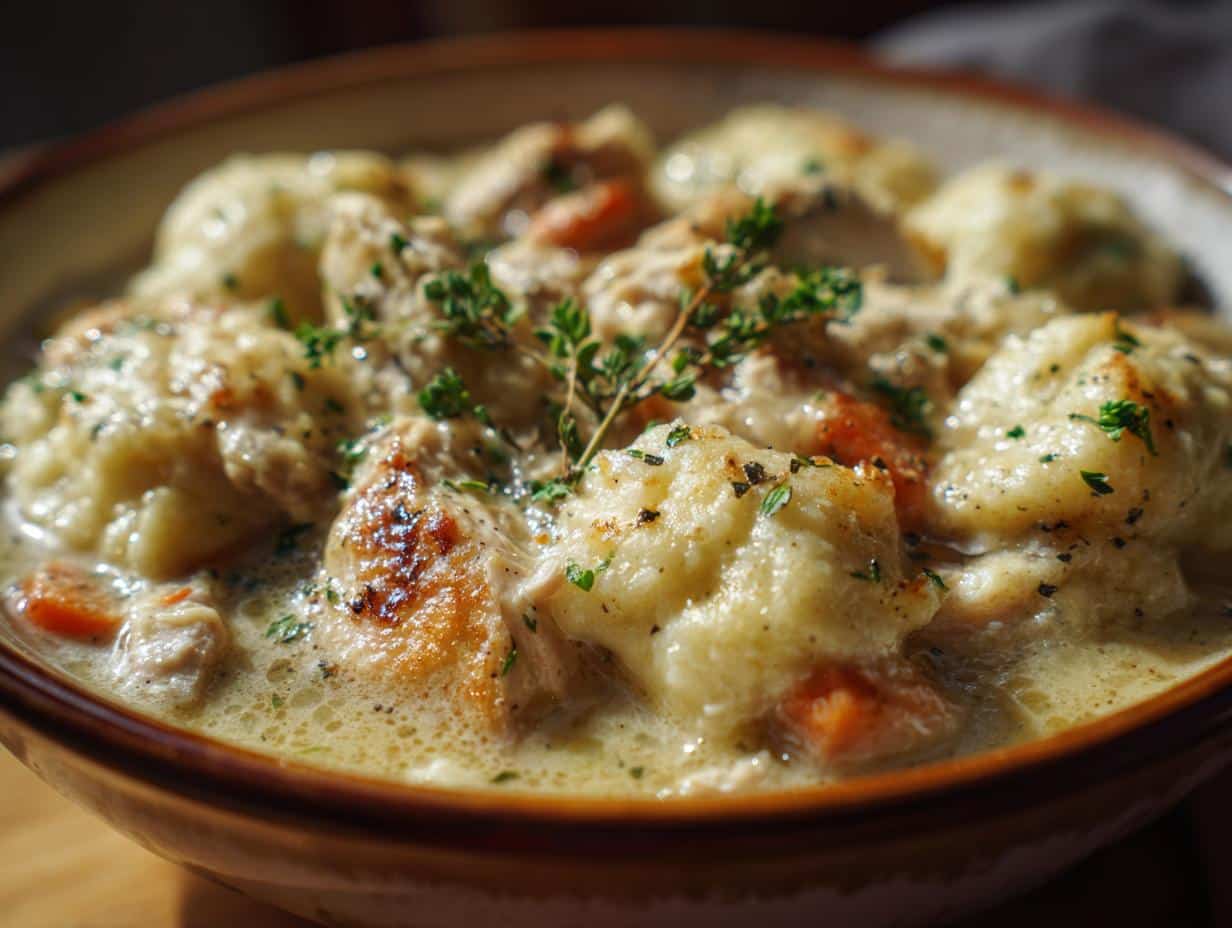 Easy Slow Cooker Chicken and Dumplings