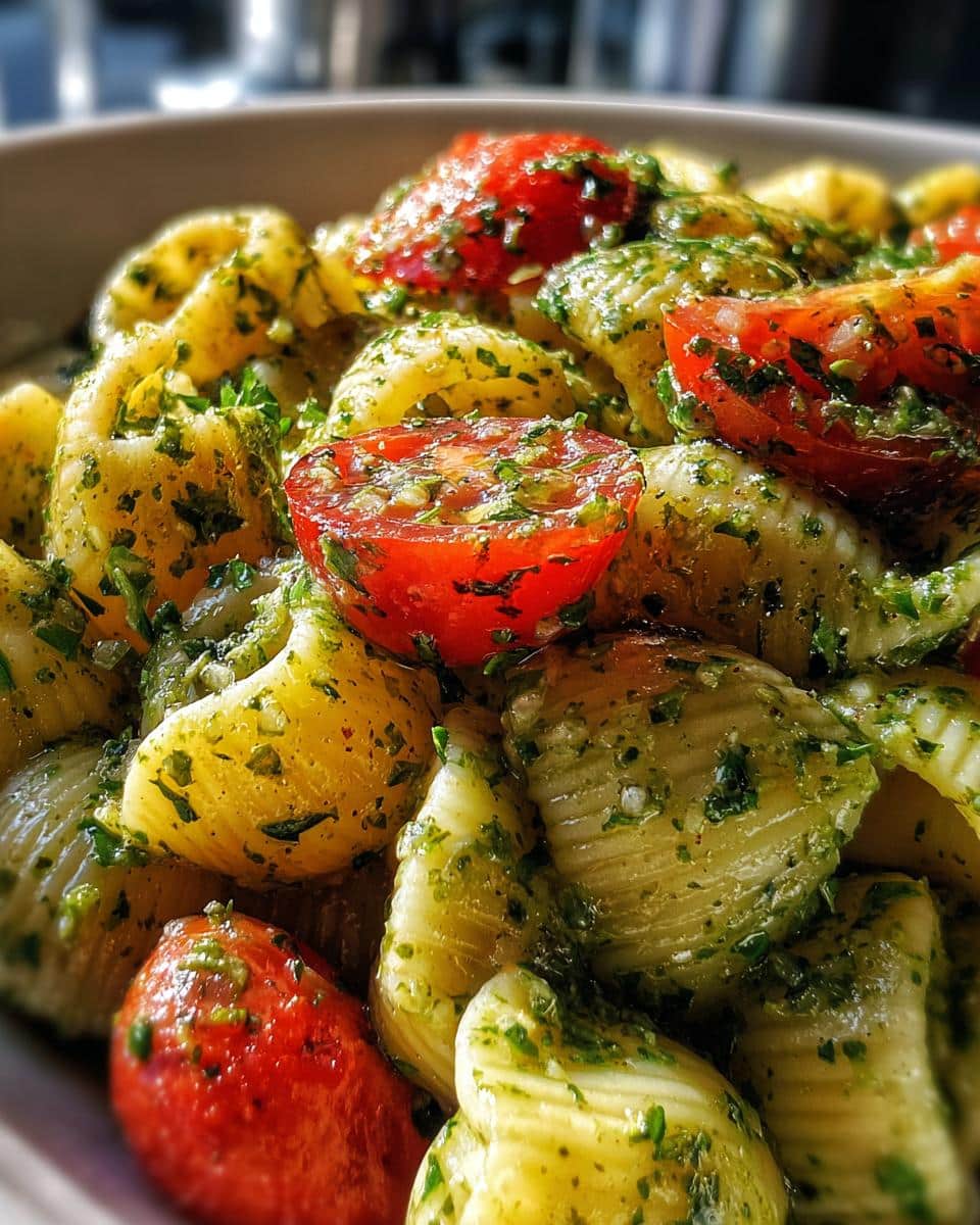 Fresh Pesto Pasta with Cherry Tomatoes - detail 1