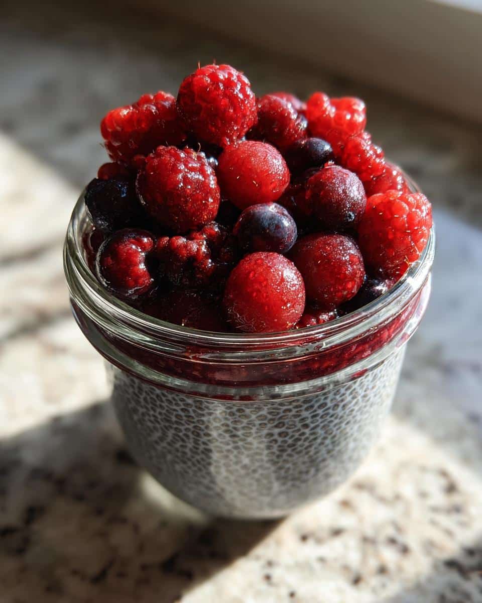 Overnight Chia Pudding with Berries - detail 1