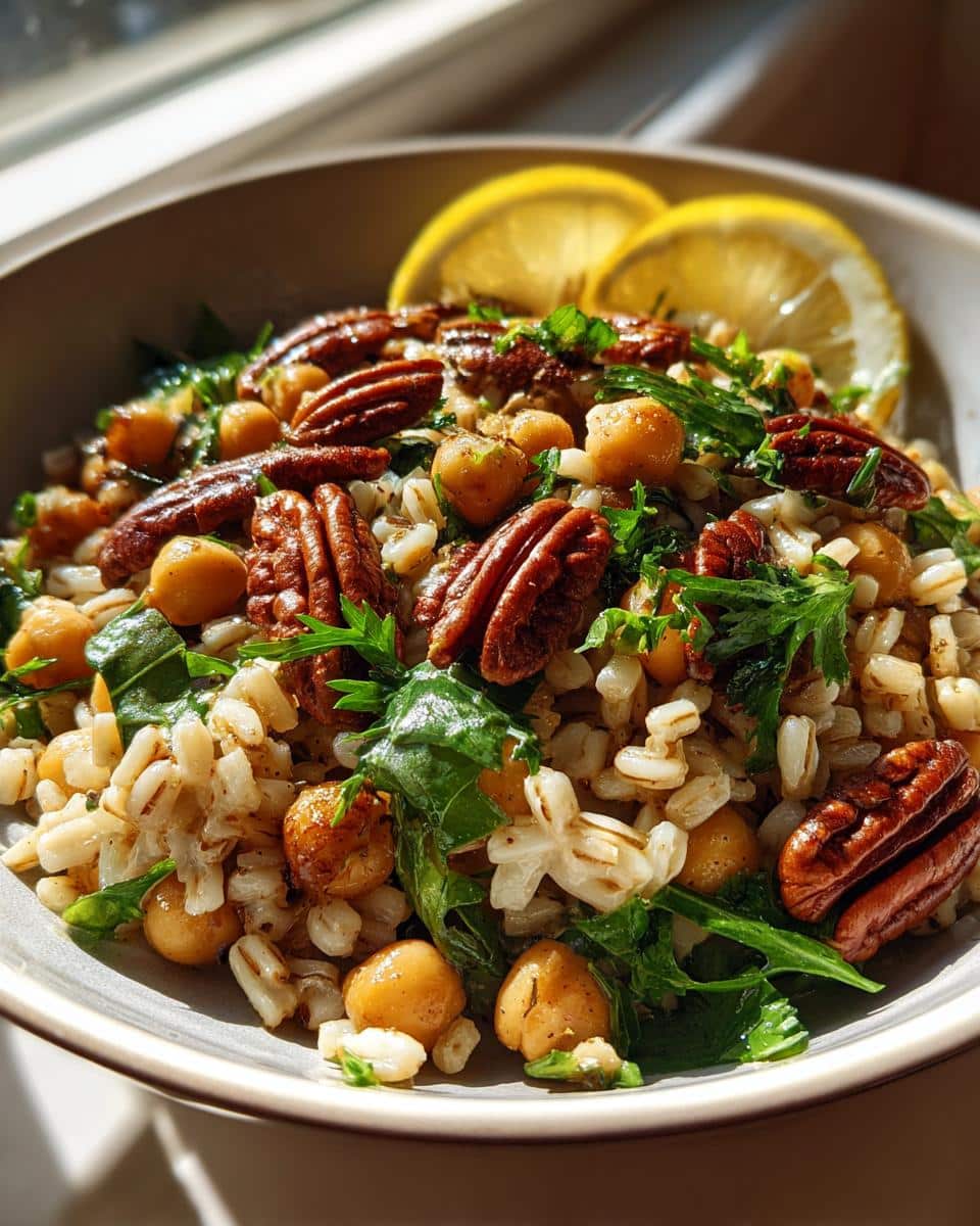 Pecans and Barley Chickpea Bowl - detail 1