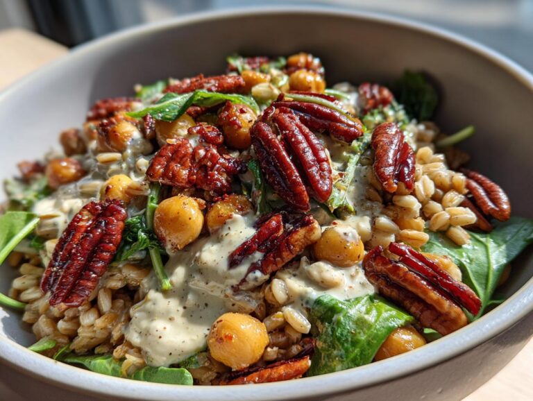 Pecans and Barley Chickpea Bowl