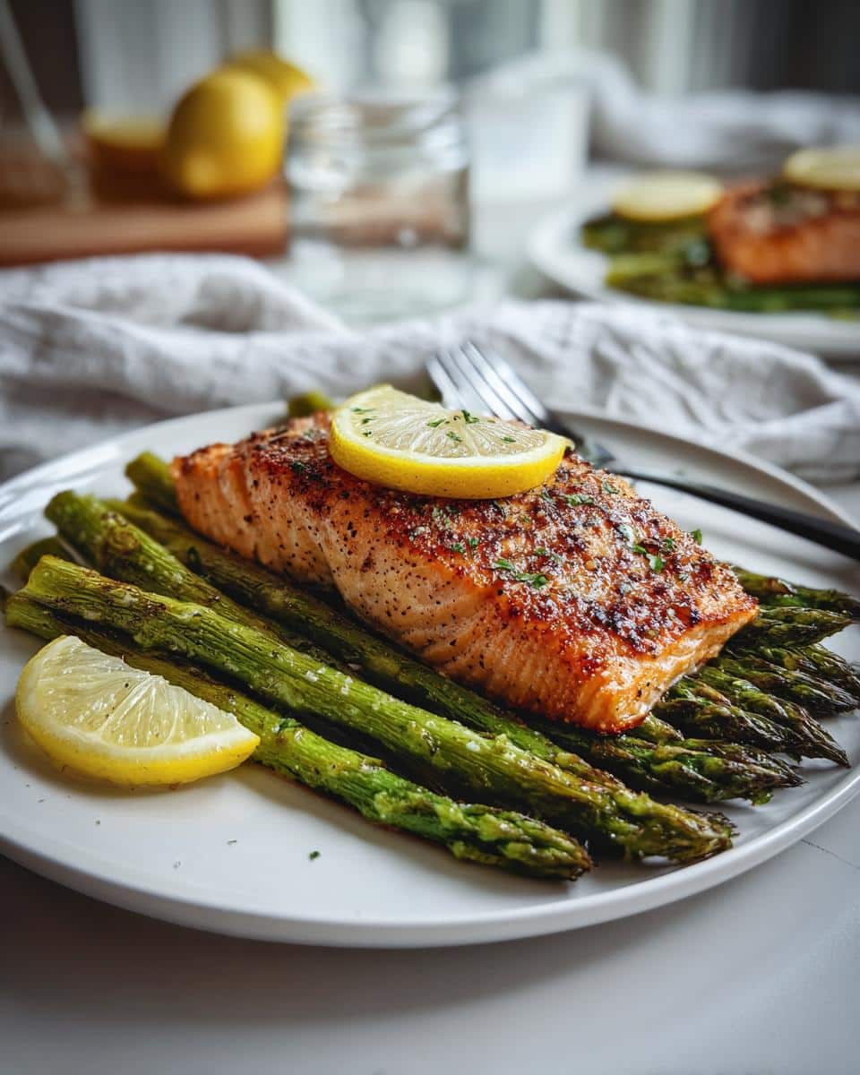 Sheet Pan Lemon Garlic Salmon & Asparagus - detail 1