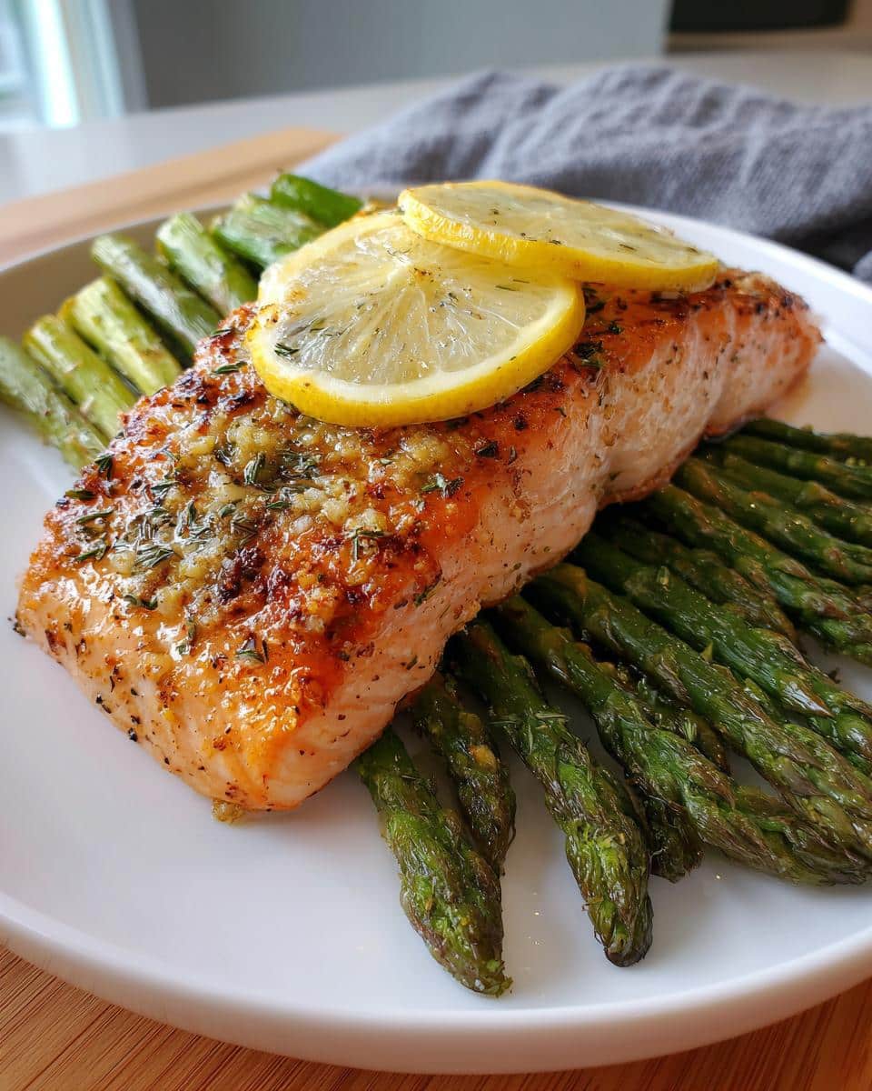 Sheet Pan Lemon Garlic Salmon & Asparagus - detail 2