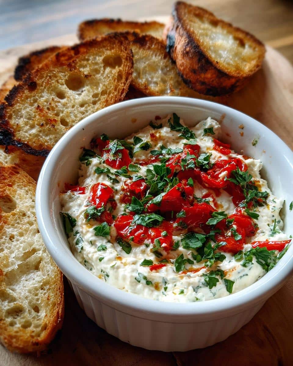 Whipped Feta Dip with Roasted Red Peppers - detail 2