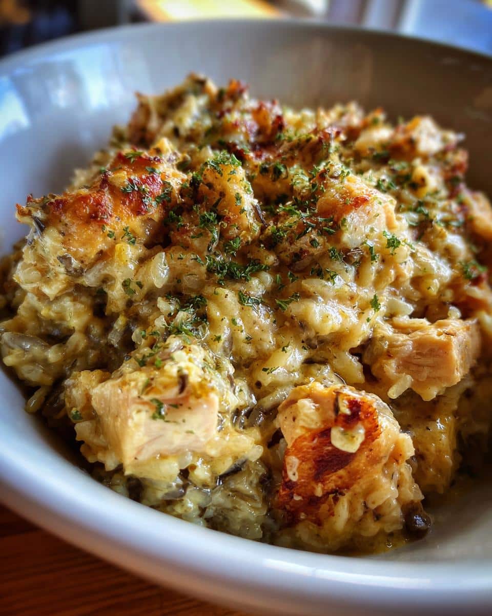 Creamy Garlic Chicken Wild Rice Casserole - detail 1