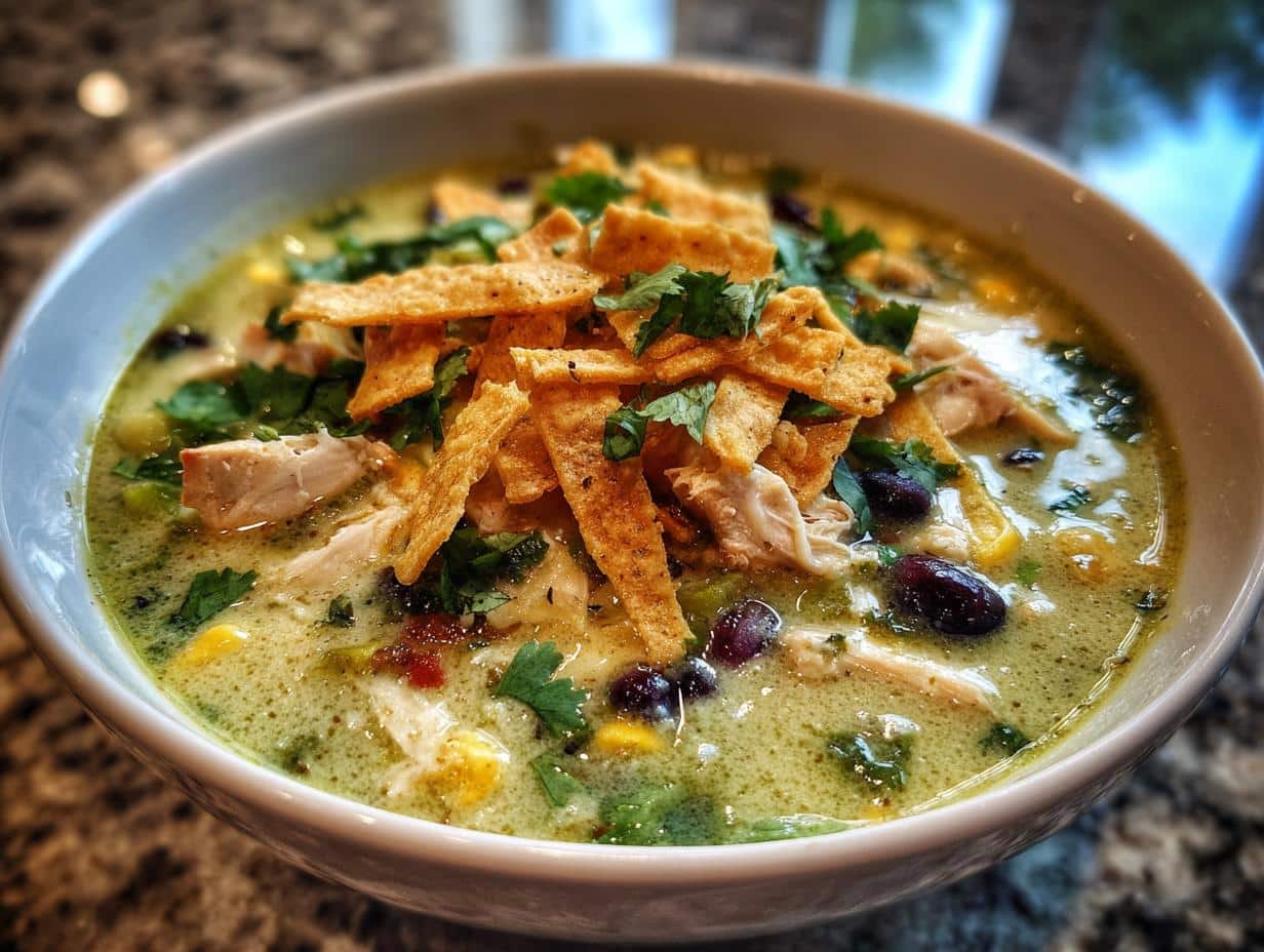 Creamy Green Chili Tortilla Soup