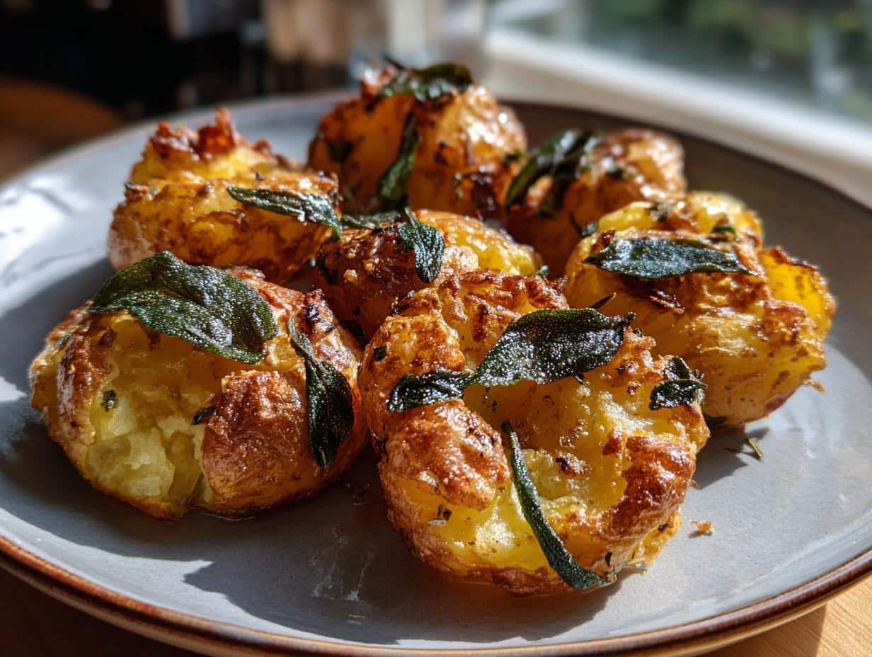 Crispy Brown Butter Sage Smashed Potatoes