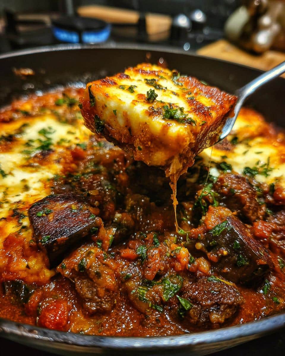 Lamb, Aubergine & Halloumi Hotpot - detail 1