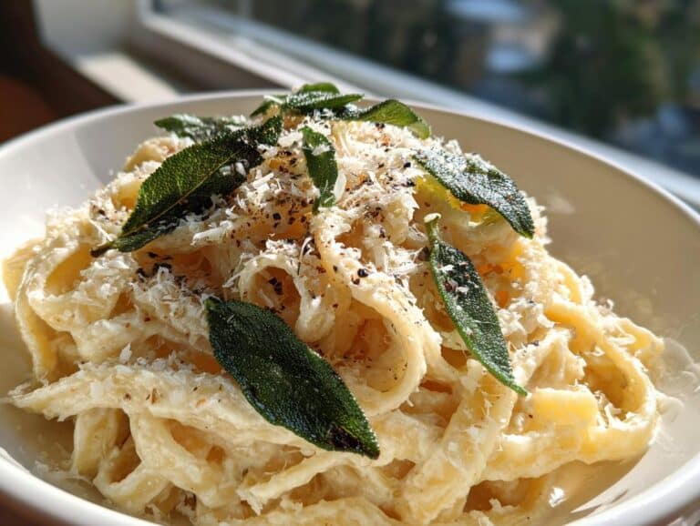 Pasta Alfredo with Brown Butter Sage