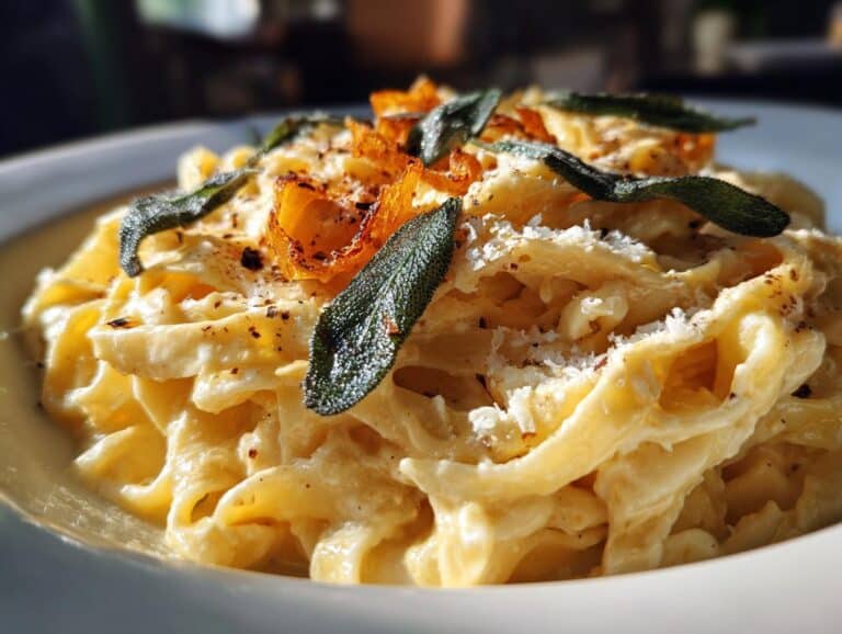 Sage Brown Butter Pumpkin Pasta Alfredo