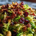 Shredded Brussels Sprout Candied Bacon Salad