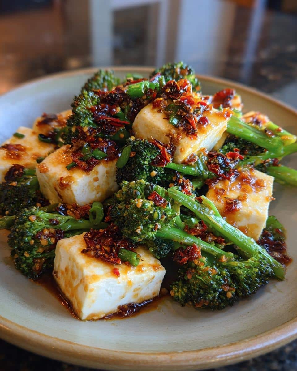 Silken Tofu with Roasted Broccoli and Chile Crisp - detail 1